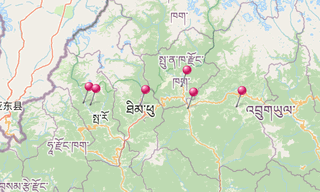 Mapa: Outros mosteiros no Butão