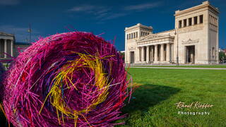 Königsplatz, Bale Harvest - Michael Beutler, Munich, Bavaria, Germany
