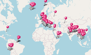 Map: Countries visited