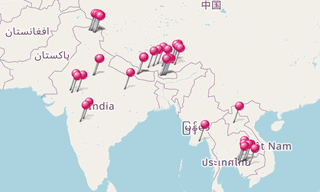 Mapa: Templos budistas - hindúes