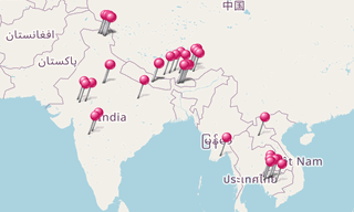 Mapa: Templos budistas - hindus