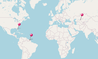 Mapa: Centros espaciais